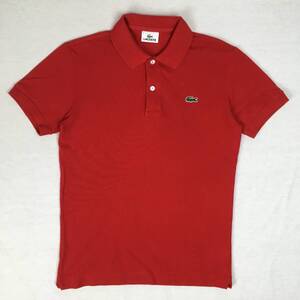 LACOSTE ラコステ ポロシャツ PH051E 鹿の子 サイズ2 レッド 日本製 半袖 シャツ