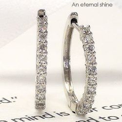 ダイヤモンド ピアス 0.3ct 中折れ フープピアス k18ゴールド 18金 レディース ジュエリー アクセサリー