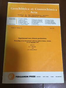 1977年海外の地球化学・隕石学会誌　Journal of Geochemical society and the meteoritical society「Geochimica et Cosmochimica Acta」