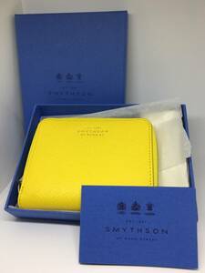 スマイソン SMYTHSON★イエロー パナマ ジップコインケース