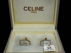 ■新品N■№1352 【CELINE】セリーヌ 【馬車】【ゴールド・シルバー】■カフス♪