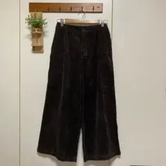 美品　ノースオブジェクト　ワイドパンツ　コーデュロイ　ダークブラウン