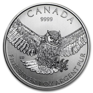 [保証書・カプセル付き] 2015年 (新品) カナダ「アメリカワシミミズク」 純銀 1オンス 銀貨