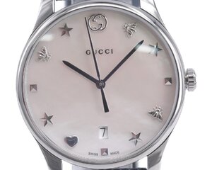 [極美品] 稼働品【GUCCI】グッチ Gタイムレス 126.4 ホワイトシェル文字盤 36mm メンズサイズ クォーツ 動作OK 中古美品 箱付