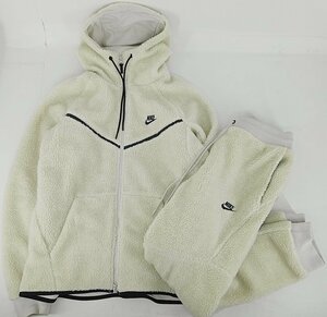 [12B-611-082-2] NIKE ナイキ フリースジャケット ボアセットアップ 上下セット サイズL/M ホワイト 中古