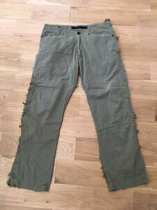 グリフィン GRIFFIN 2005ss Blade Cut Crust Pants ブレイドカット クラストパンツ クラフトパンツ クラッシュパンツ カーキ 32