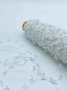 ブラウンドット入り 羽ヒラヒラモール ３０g【検索】ファンシーヤーン ハンドメイド 手芸糸 引き揃え 織糸 編み糸 手織り 手編み さをり織