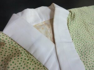 1円 中古 正絹 長襦袢 絽 縮緬 式典 和装 和服 白 小花 花柄 高級 袷 身丈117cm 裄62cm【夢職】★★★