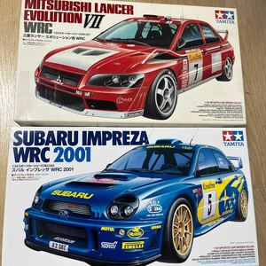 タミヤ 1/24 三菱 ランサーエボリューションⅦ WRC + スバル インプレッサ WRC 2001 + 社外デカールセット