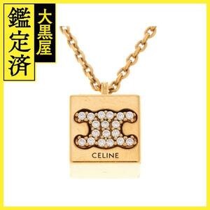 Celine　セリーヌ　トリオンフ　キューブネックレス　クリスタル　メッキ　【471】L