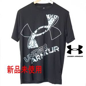 送料無料新品アンダーアーマー(XL) UNDER ARMOUR 黒UAテック 半袖Tシャツ/エクストララージロゴ