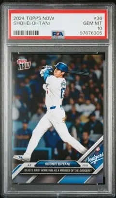 topps now 大谷翔平 36 PSA10 ドジャース移籍後初ホームラン