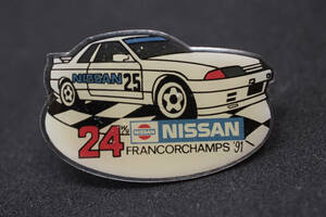 ■ NISSAN ピンバッジ Skyline GT-R スパ24時間耐久レース 1991優勝記念 W38mm Rcitys 日産スカイライン ZEXEL R32 24 Hours of Spa BNR32