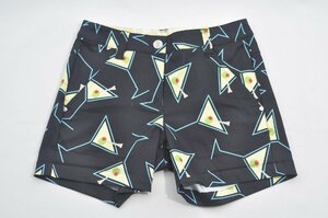 coco 中古 ラウドマウス LOUDMOUTH レディース ショートパンツ S 黒 ブラック 総柄 ネコパケ発送可 77768