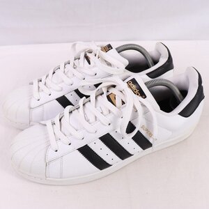 SUPERSTAR FOUNDATION 27.5cm/adidas スーパースターファウンデーション アディダス スニーカー 白 黒 金ベロ 中古 古着 メンズ ad5531