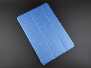 iPad mini4用 スタンドカバー ハードケース 三折 薄型 ブルー