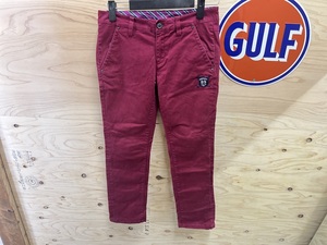 PEARLYGATES パーリーゲイツ ゴルフパンツ GOLF デニム地 SIZE1 ボルドー系 シンチバック USED 