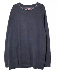 シュプリーム SUPREME 21AW STARS COLLAR LS TOP BLACK XLサイズ スターズ カラー ロングスリーブ 長袖 Tシャツ ブラック 黒☆AA★241005