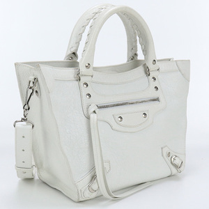 中古バレンシアガBALENCIAGA ネオ クラシックM アップサイドダウン レザー 702502 ホワイト系 ランク：AB us-2 2WAY