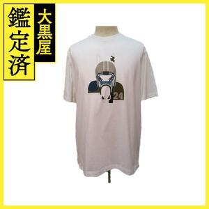 HERMES　エルメス　クォーターバッシュTシャツ　メンズL　ホワイト　コットン　H367970HA90LA　2143000652188　【432】