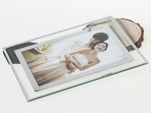 生活雑貨 インテリア小物 飾り 写真入れ 写真立て ガラスフォトフレーム クリスタルクリア 透明#6インチ