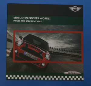 ミニ　ジョンクーパー　ワークス　MINI　JOHN COOPER WORKS 2008年10月　カタログ送料無料【MINI-02】