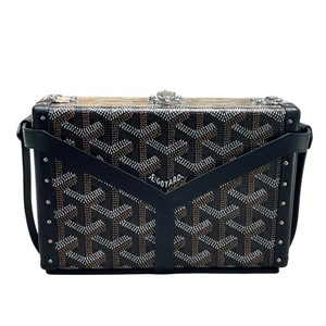 ゴヤール GOYARD ミノディエールトランクバッグ ブラック　SV金具 PVC ショルダーバッグ ユニセックス 中古