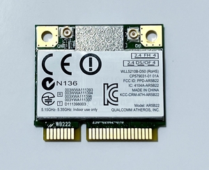 [中古][動作品]無線LAN Qualcomm Atheros AR5B22 Bluetooth対応 無線LANカード