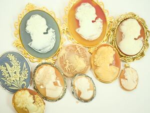 【D98】カメオ CAMEO カメオ系 シェルカメオ ブローチ など ヴィンテージ ビンテージ アクセサリー 大量 まとめ売り まとめ TIA