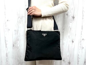 美品 PRADA プラダ テスート ショルダーバッグ バッグ ナイロン 黒 メンズ 78675Y