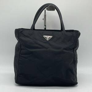 ⑧BN4331●PRADA プラダ ナイロン トートバッグ ハンドバッグ 肩掛け ブラック 三角プレート