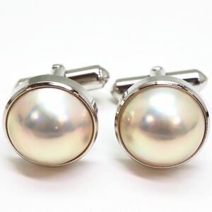 良品!!＊TASAKI(田崎真珠)マベパールカフス＊j 約8.2g 半円真珠 pearl jewelry cuffs silver CC0/DE0