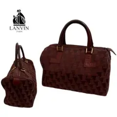 LANVIN PARIS VINTAGE フランス製 ジャガード ボストンバッグ