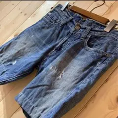 AE2673 HOLLISTER ハーフジーンズパンツ ウォッシュブルー