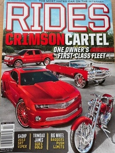 洋書『 RIDES 』　2013年3,4月号　カスタムカー雑誌　　アメ車、DUB、セレブレティ、ラグジュアリー、DONK、LOWRIDER　　中古