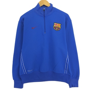 古着 00年代 ナイキ NIKE LA LIGA ラ リーガ FC BARCELONA FC バルセロナ ハーフジップ ジャージプルオーバー メンズM相当 /eaa470475