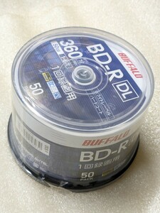 新品 バッファロー ブルーレイディスク BD-R DL 1回録画用 50GB 50枚 スピンドル 片面2層 1-6倍速 ホワイト ケース破損品 RO-BR50V-050PW/N