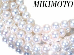 1円～【ジュエリー極】MIKIMOTO 超豪華２連！極上アコヤ真珠7.4mm～7.0mm珠 超高級K14WGクラスプ２連ネックレス k9123iuu【送料無料】