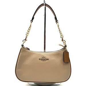 【極美品】COACH ぺブルレザー テリ 2WAY ショルダー ベージュ