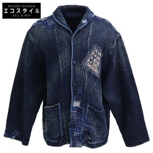 美品 Porter Classicポータークラシック 金沢店限定 BLUE SASHIKO SHAWL COLLAR JACKET CUSTOM 刺し子 カスタムジャケット XL