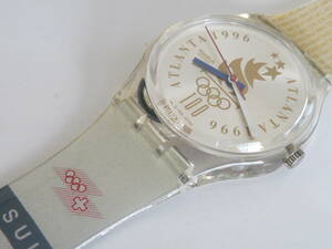 未使用電池交換済 美品 スウォッチ レギュラーモデル Swatch 1995年 ATLANTA 1996 OLYMPIC TEAM スイス 品番GZ150