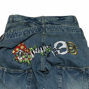 00s rare Japanese Label design denim pants Y2K goa ifsixwasnine kmrii share spirit lgb obelisk 14th addiction TORNADO MART 