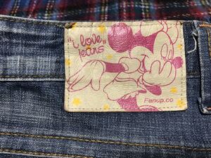 DISNEY ディズニー ミッキー ミニー デニム フレアー　ブーツカットソ　ジーンズ　古着 90s 80s オールド ビンテージ　FANUP DENIM