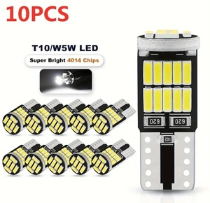 最安値　10個 T10 W5W LED 電球 194 501 - 超高輝度　　　　　ホウイト