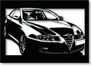 アルファロメオ(Alfa Romeo) GT 2.0JTSの切り絵　【A4サイズ】[C4-128]