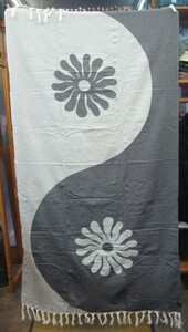 新品SLOWTIDE(スロータイド)STTT014 BOTANICAL BALANCE TURKISH TOWEL- BLACK(ボタニカルバランスターキッシュタオルブラック)