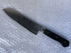 【 陣屋三郎 】 手研ぎ　文化包丁　三徳包丁　 　刃渡り約170mm □□HT11