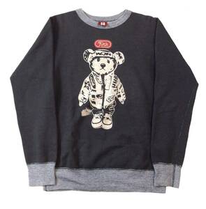 HYSTERIC GLAMOUR ヒステリックグラマー FUCK ベア クマ スウェット トレーナー ブラック×グレー系 F フリーサイズ （ma)