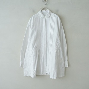 【定価2.6万】カディー&コー×フェニカ Khadi and Co×fennica *キャンバスプリーツシャツチュニック*S綿シロ(2-2407-374)【71H42】