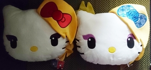 数量5ゆうパック897円～約42cm YOSHIKITTY BIGフェイスクッション全2種 X JAPAN YOSHIKI ハローキティ サンリオラウンドワン限定ぬいぐるみ